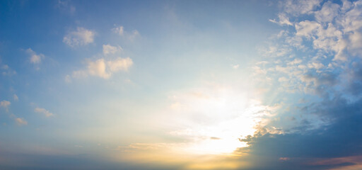 World environment day concept: Sky and clouds autumn sunset background	
