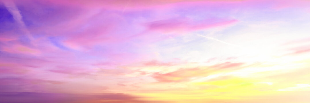 World environment day concept: Sky and clouds autumn sunset background	
