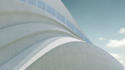 3D rendering futuristic building exterior