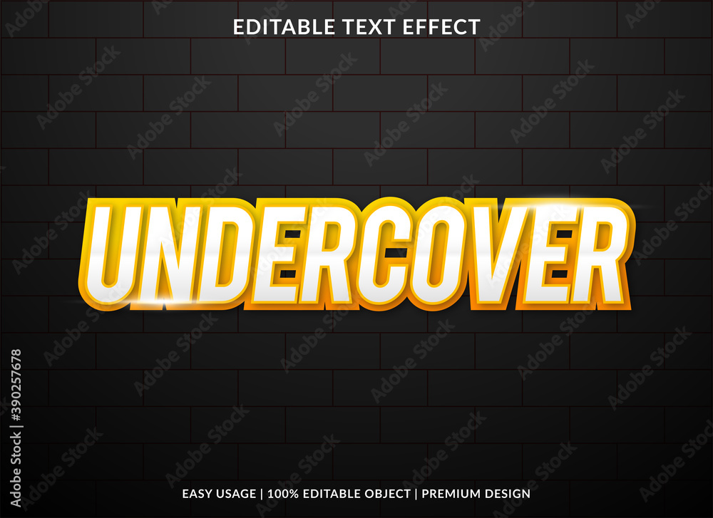 Poster undercover text effect template design with bold font style and 3d concept use for brand and busines