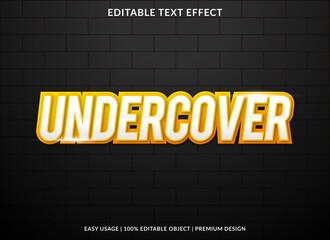 undercover text effect template design with bold font style and 3d concept use for brand and business logo