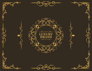 Vintage ornament greeting card vector template