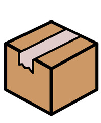 CARDBOARD PACKAGE SHIPPING DELIVERY BOX PACKED ICON VECTOR TRANSPARENT