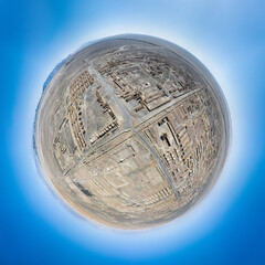 spherical panorama of qinghai cold lake oil base ruins site