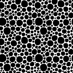 Seamless patterns. Rings of different sizes, hand made. Shades of gray.