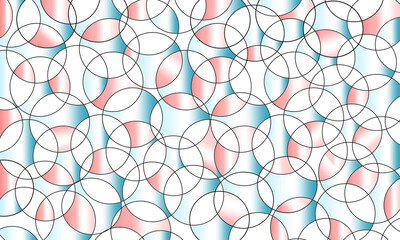 Background image with circles in blue, pink and white colors.
