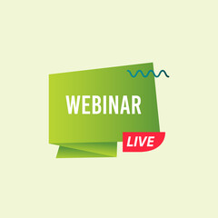Webinar Live Label Vector Template Design Illustration