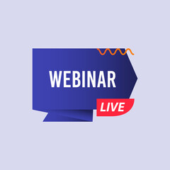 Webinar Live Label Vector Template Design Illustration