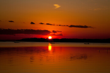 Naklejka premium 霞ヶ浦の夕日