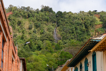 Fototapeta na wymiar waterfall the clouds in jerico