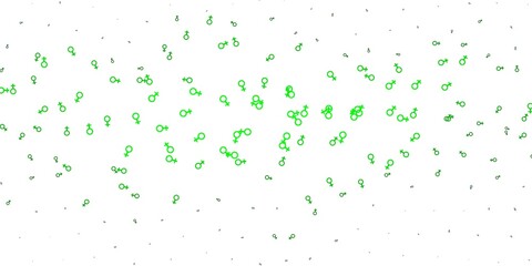 Light Green, Yellow vector backdrop with woman's power symbols.