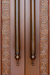 Door handle with chinese design in buddhist temple door
