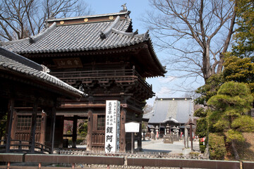 鑁阿寺　楼門と太鼓橋