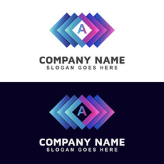 abstract square logo within initial letter your brand, can be used data, studio, media, windows