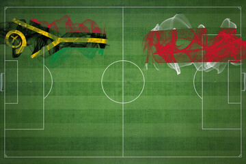 Vanuatu vs Costa Rica Soccer Match, national colors, national flags, soccer field, football game,...