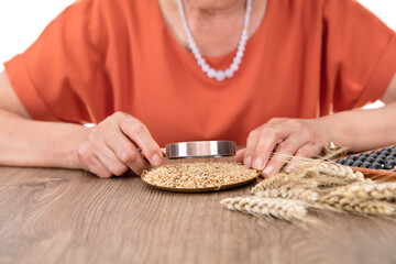 Agricultural scientists are spot-checking the harvest of new wheat that year