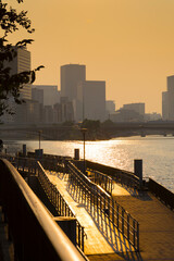 Obraz premium 八軒家浜夕景