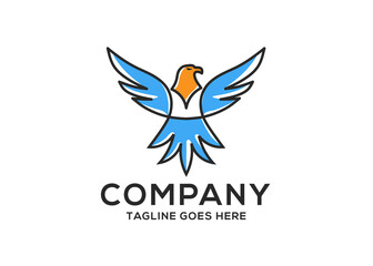 Fototapeta premium abstract Eagle Lines color vector Logo illustration