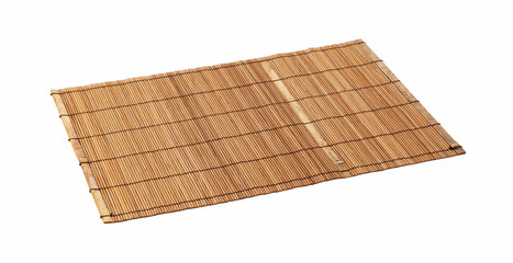 Wooden luncheon mat on a white background - obrazy, fototapety, plakaty