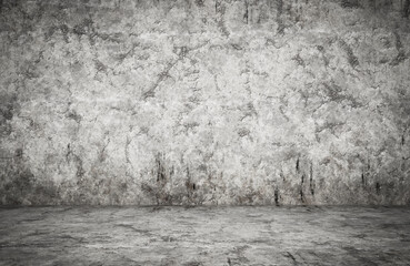 empty room, plaster wall, grey background