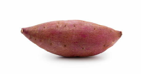 Sweet potatoes on a white background