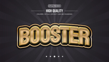 3d embossed text effect with gaming style in black and gold concept and curved effect
