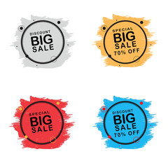 water color social media promotion sale banner design vector