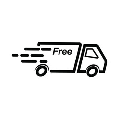 Fast delivery truck icon, express delivery. vector illustration