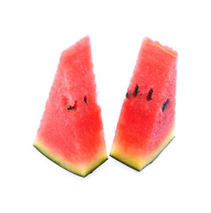 Sliced of watermelon isolated on white background.