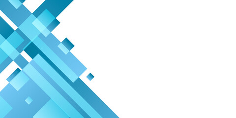 Fototapeta premium Blue white abstract geometric presentation background with rectangle and square shapes