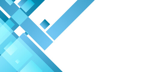 Blue white abstract geometric presentation background with rectangle and square shapes