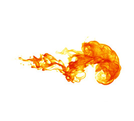 Fire flames isolated on white background