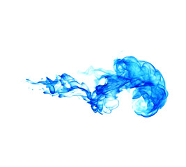 Blue flame fire isolated on white background