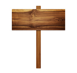 Wooden sign isolated on white.