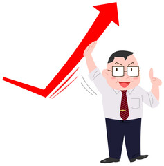 業績アップを講演する男性