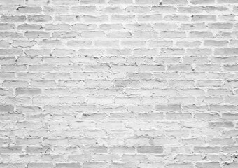 White brick wall old background.