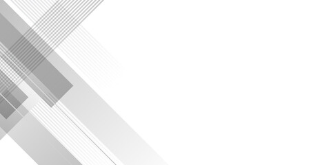 Simple white abstract presentation background with lines stripes and geometric shapes