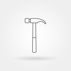 hammer single isolated icon with modern line or outline style n