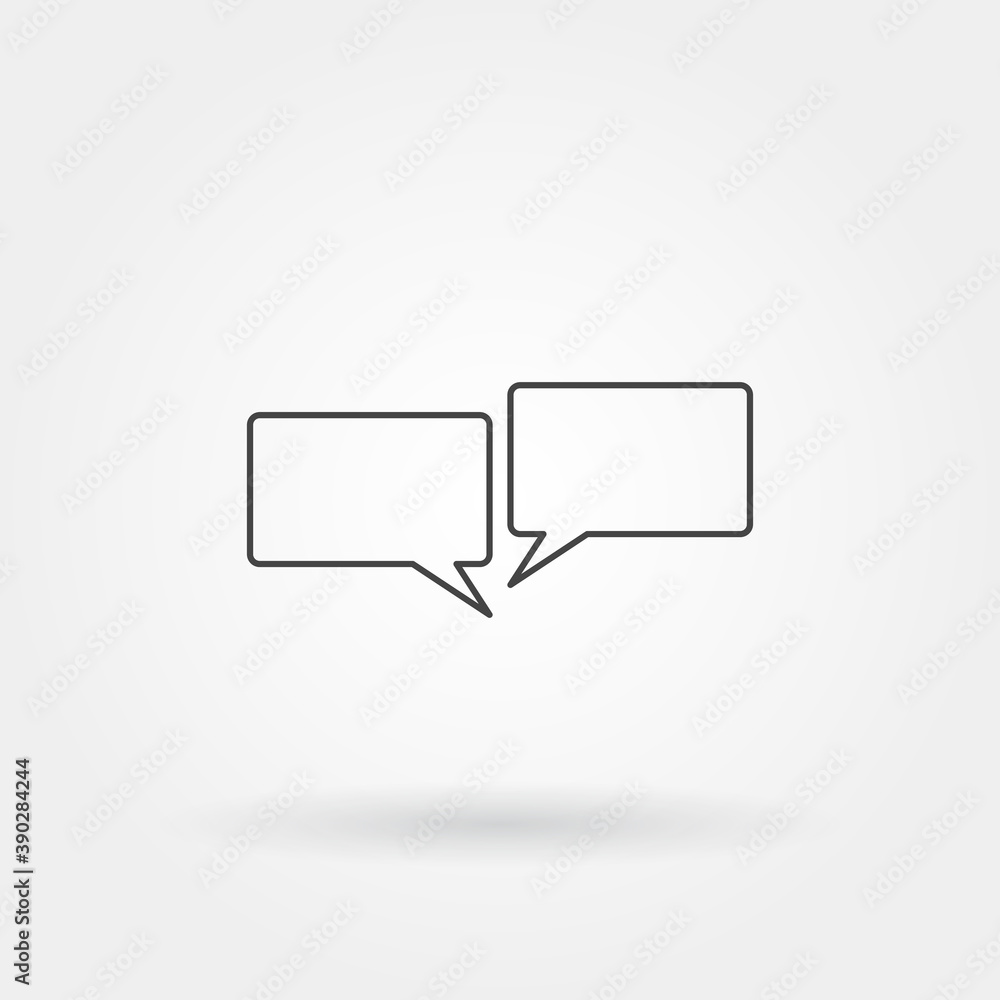 Aufkleber discussion single isolated icon with modern line or outline style vector