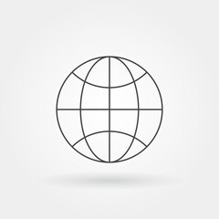 globe single isolated icon with modern line or outline style