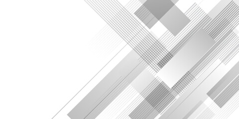 Simple white abstract presentation background with lines stripes and geometric shapes