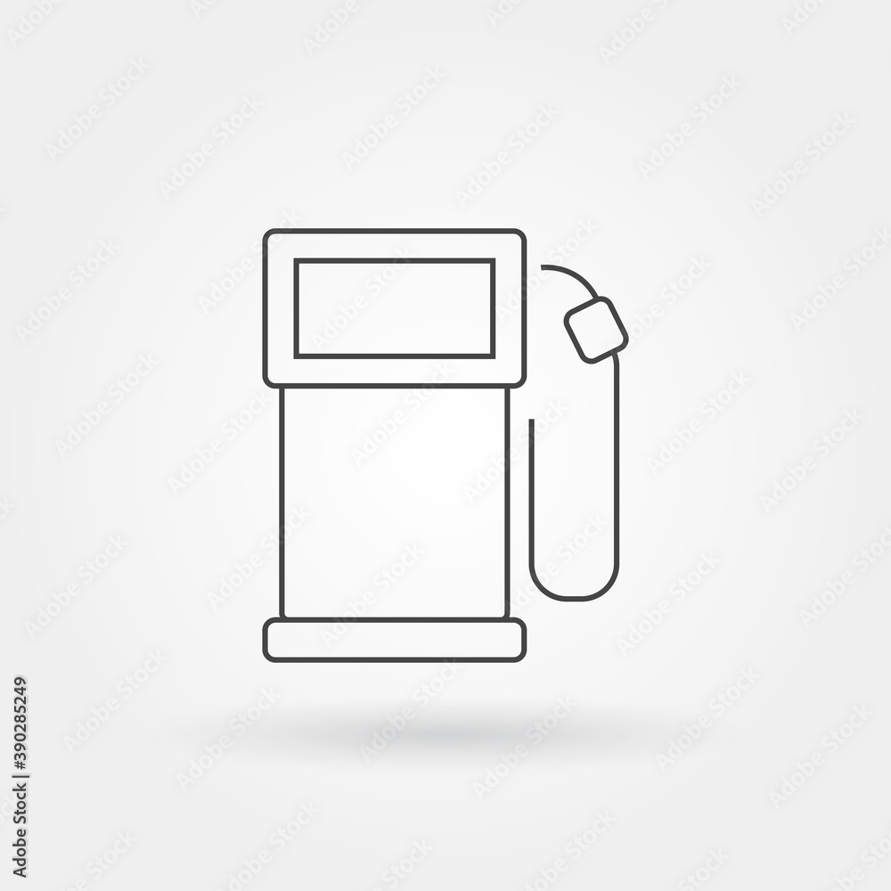 Poster gas station single isolated icon with modern line or outline style