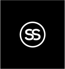 SS letters with a white circle. SS monogram. 