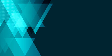 Obraz premium Blue black abstract triangles presentation background