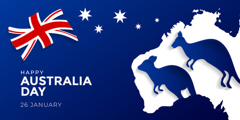 Happy Australia Day Background - obrazy, fototapety, plakaty