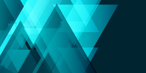 Obraz premium Blue black triangles abstract background