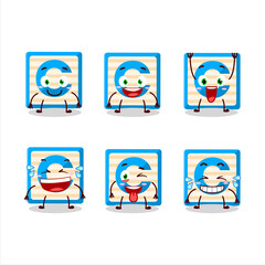 Cartoon character of toy block C with smile expression