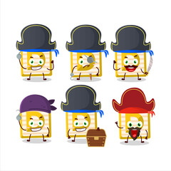 Cartoon character of toy block D with various pirates emoticons