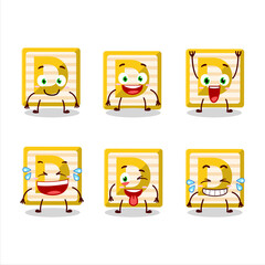 Cartoon character of toy block D with smile expression