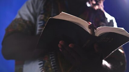 Blackman seeking help from holy bible sacred book